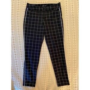 Old Navy Cropped Pants Black w/ White Checked  Size 0  Dressy Slacks